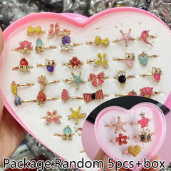 Cute Cartoon Kids Rings Set for Girls | PAMU8