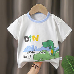 Kids' Cartoon T-Shirt, 100% Cotton Short-Sleeve Top