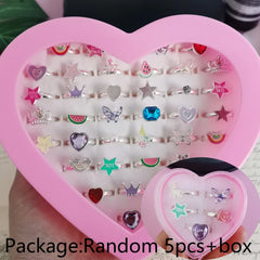 Cute Cartoon Kids Rings Set for Girls | PAMU8