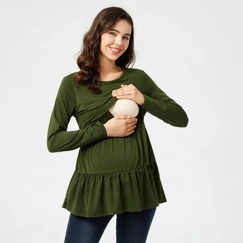 Round Neck Nursing Top