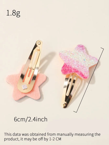 Glitter Rainbow Flower Hairpins