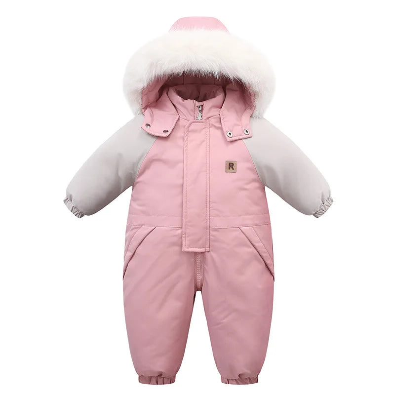 Wool Lined Infant Down Romper