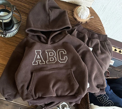 Fur Lining Boys Hoodie Set