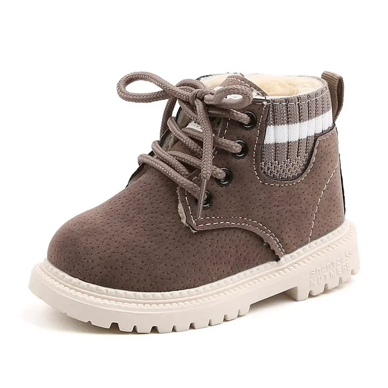2 Style Plush Kids Winter Boots