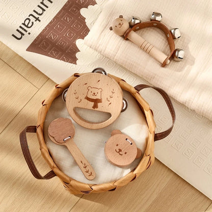 Wooden Rattle Musical Baby Toys