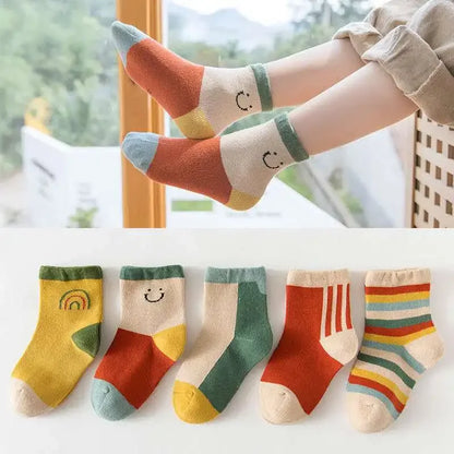 Cartoon Striped Ankle Kids Socks