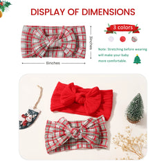 Baby Christmas Bow Headbands, 3-Piece Knot Set