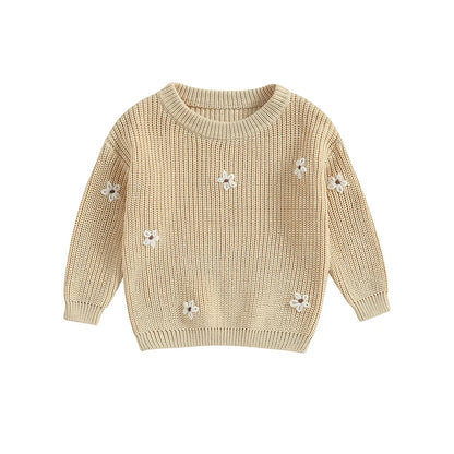 Girls Winter Flower Sweater - PAMU8