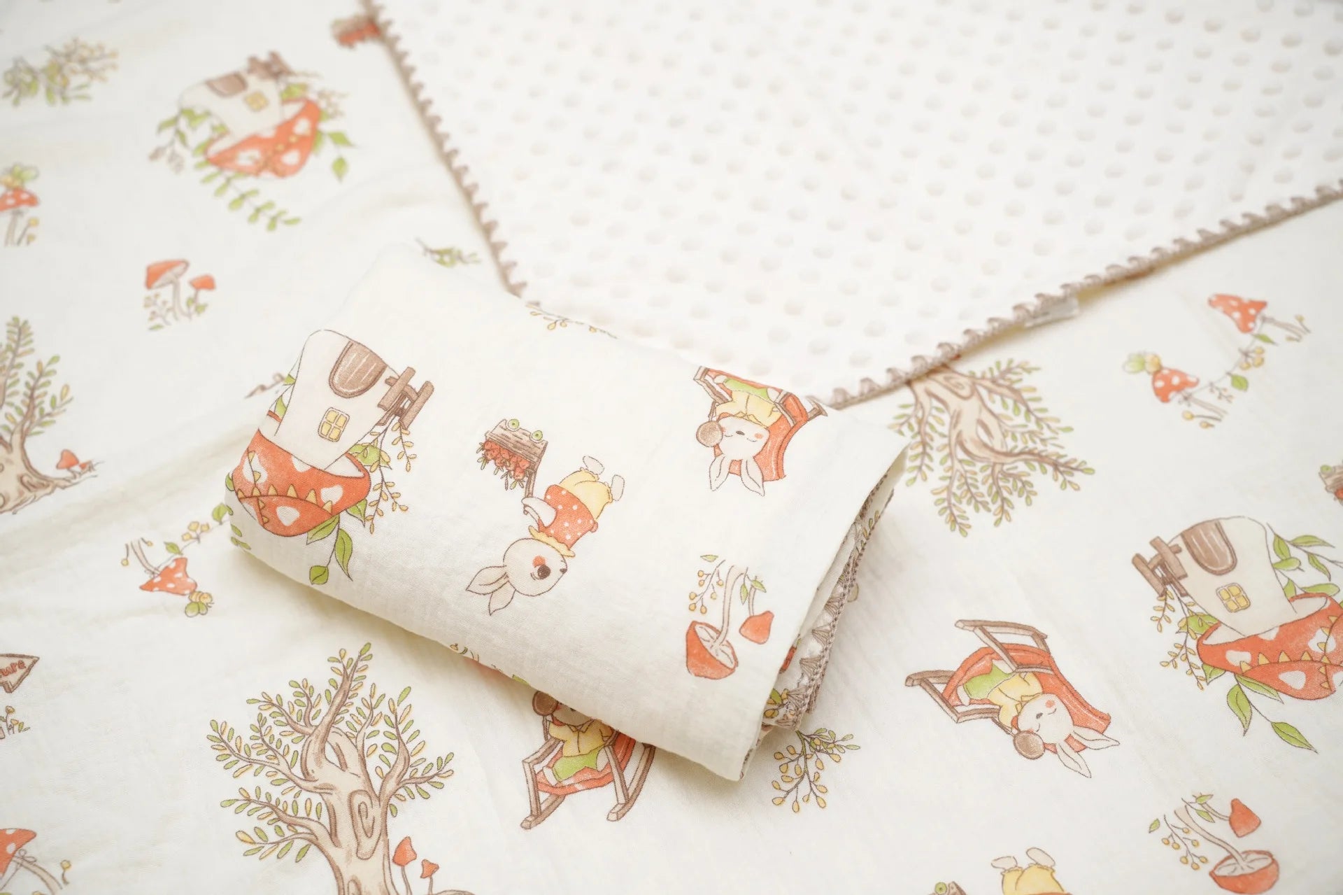 Newborn Bear Print Blanket for Crib, Stroller and Car Seat