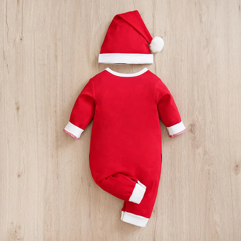 Red Santa Print Bodysuit