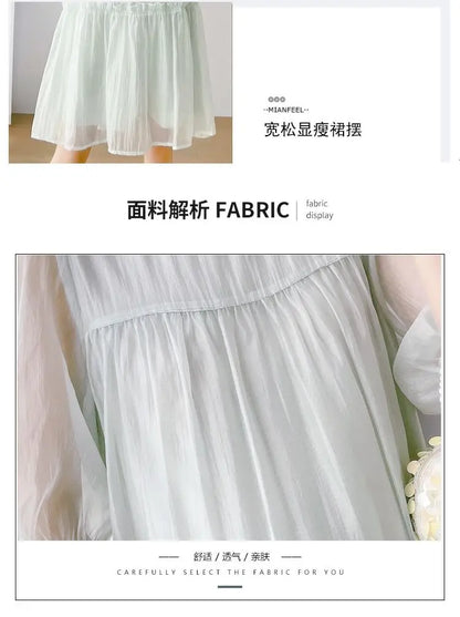 Doll Collar Chiffon  Maternity Dresses
