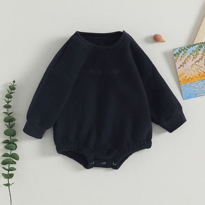 Baby Boys' Letter Embroidery Bodysuit, Fall Sweatshirt