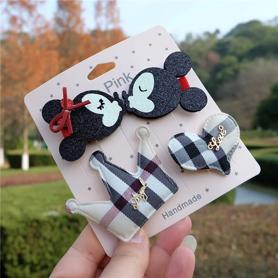Plaid Hair Clips Set