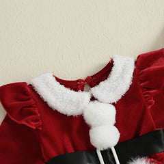 Plush Patchwork Christmas Jumpsuit