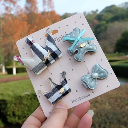 Plaid Hair Clips Set