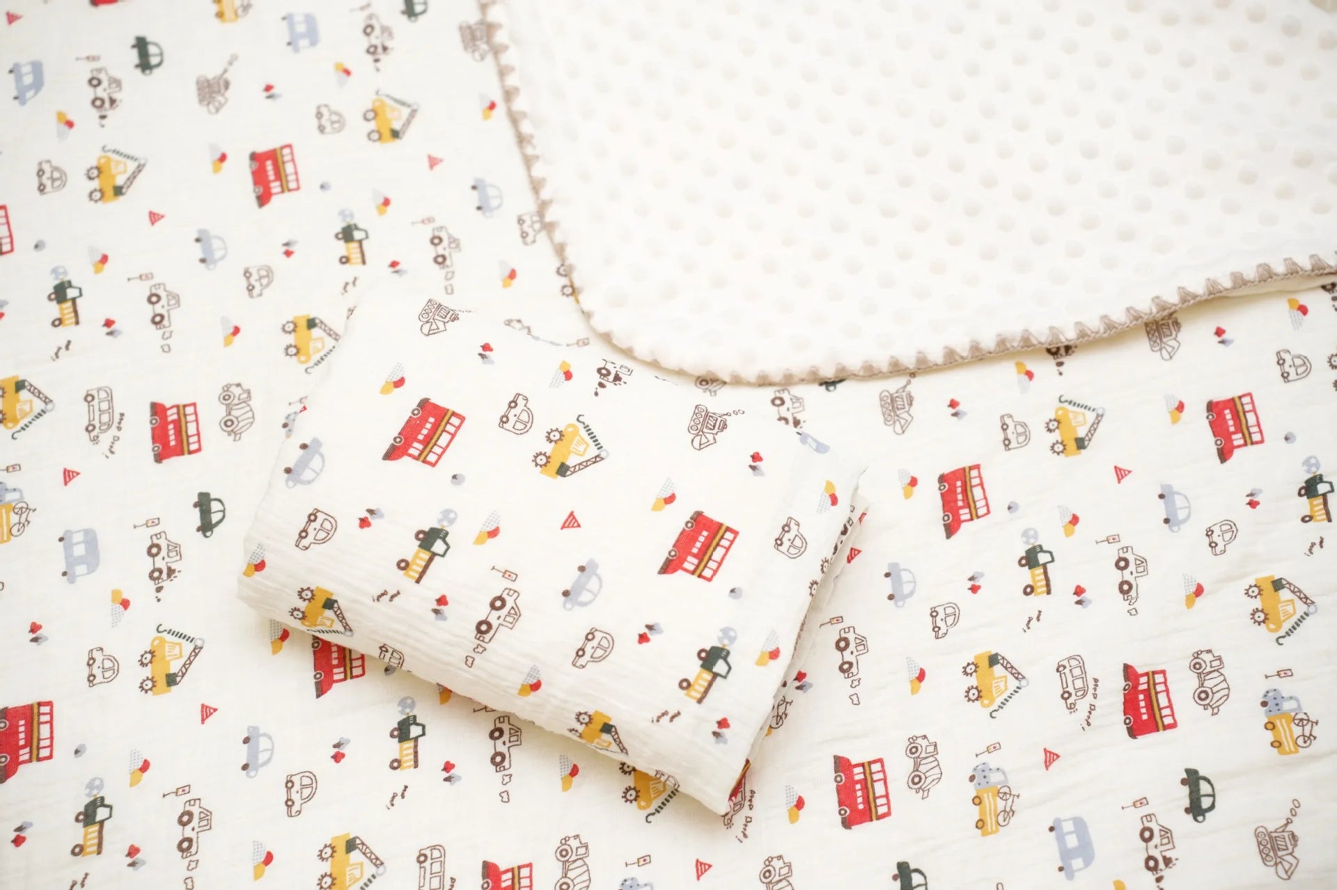 Newborn Bear Print Blanket for Crib, Stroller and Car Seat