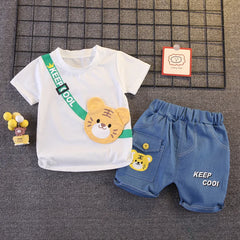 Baby Boys' Bear T-Shirt and Shorts Set, Cotton Summer