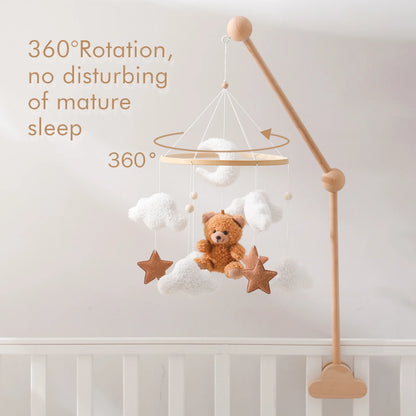 Baby Crib Mobile Wooden Rattle Toy