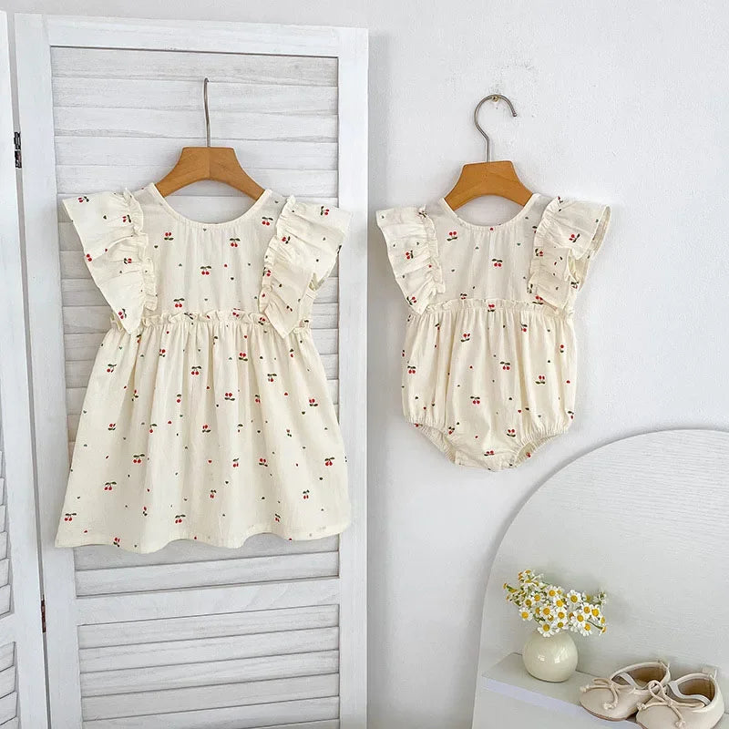 Cherry Girls Bow Jumpsuit