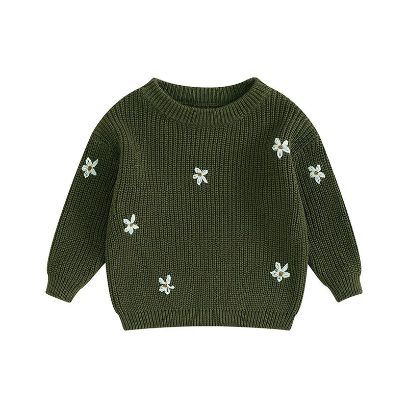 Girls Winter Flower Sweater - PAMU8