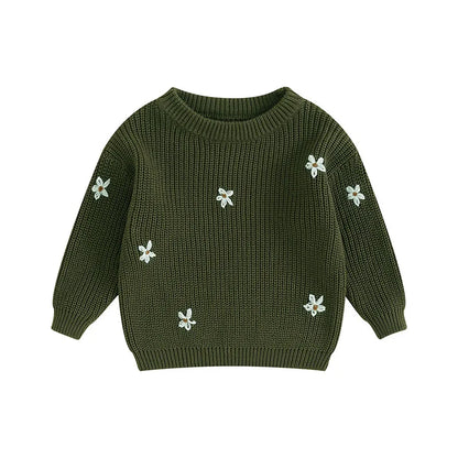 Girls Winter Flower Sweater - PAMU8