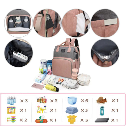 Backpack with Crib Bed & Diaper Bag