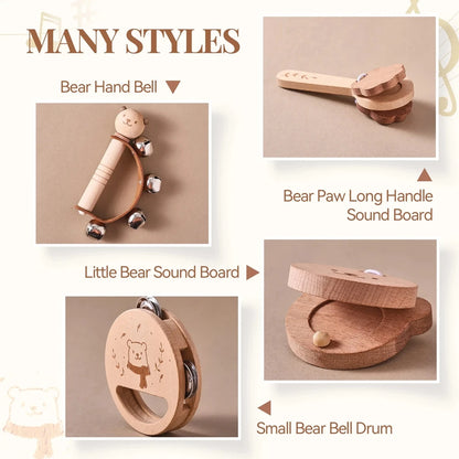 Wooden Rattle Musical Baby Toys