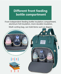 3-in-1 Foldable Diaper Bag Backpack with Changing Station