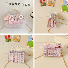 Flower Plaid Handbag for Girls (Ages 2-4)