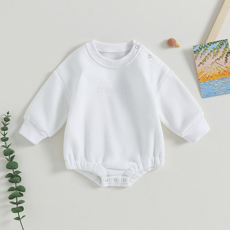 Baby Boys' Letter Embroidery Bodysuit, Fall Sweatshirt