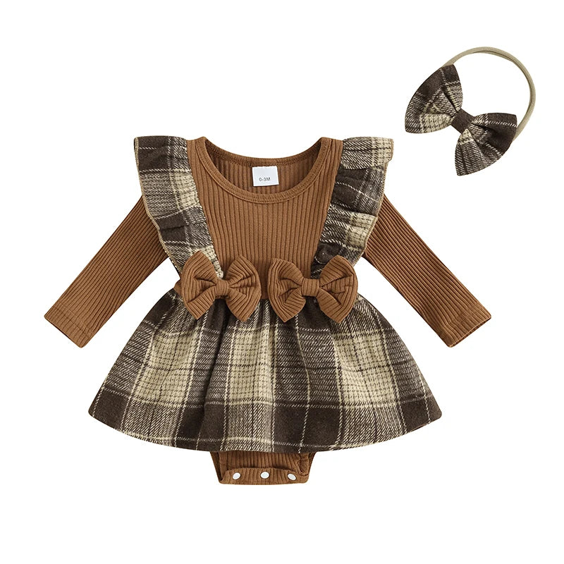 Newborn Baby Girls Autumn Romper Dress - PAMU8