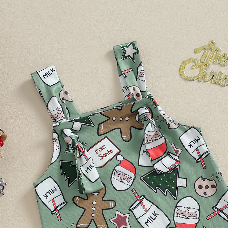 Cartoon Christmas Overall Romper