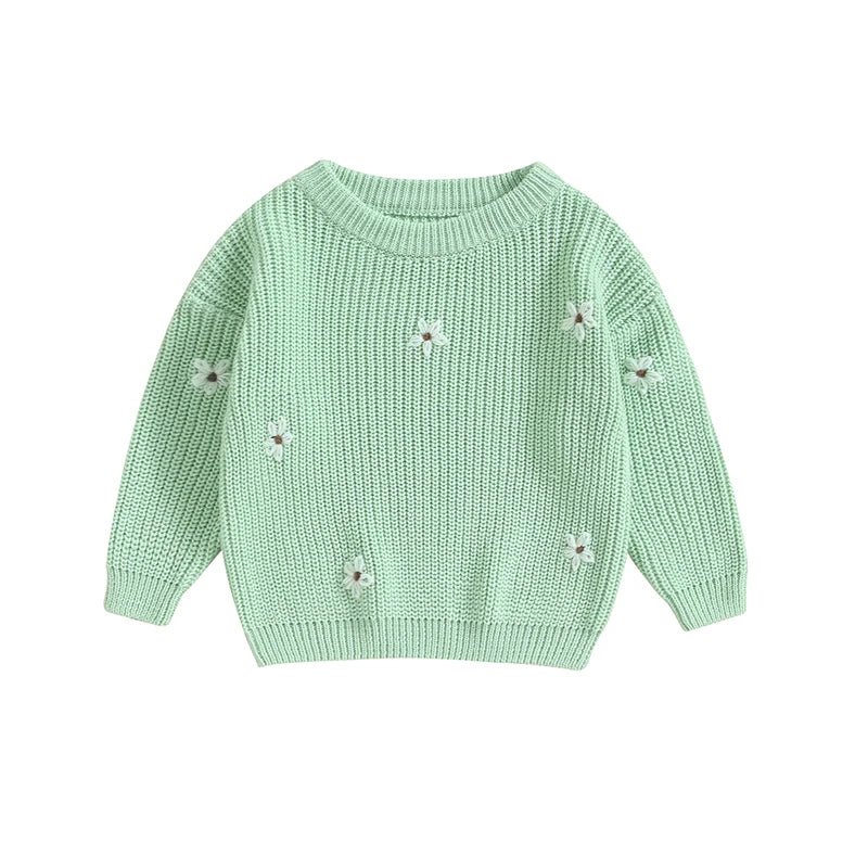 Girls Winter Flower Sweater - PAMU8