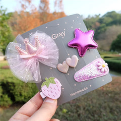 Baby Girls' Bowknot Hair Clips, 5-Piece Set