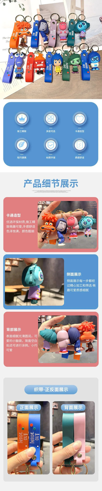 New Inside Out 2 Keychain Toy