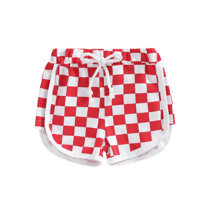 Checkerboard Print  Short Pants