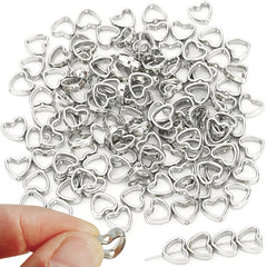 Silver heart spacer beads for DIY jewelry bracelets and necklaces USA
