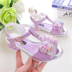 Girls' Bow Dress Sandals, Flat Summer Party Shoes