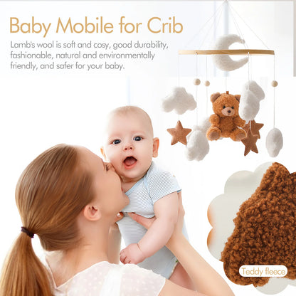 Baby Crib Mobile Wooden Rattle Toy