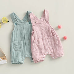 Solid Sleeveless Baby Romper