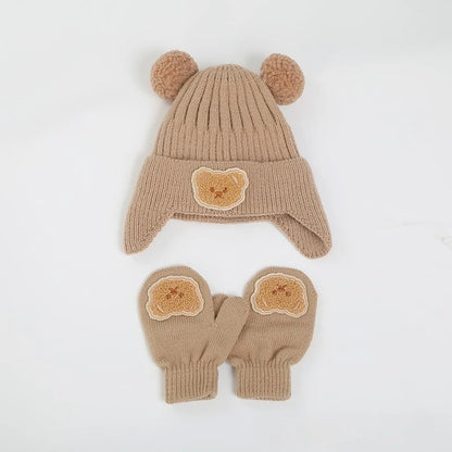 Bear Baby Knitted Hat and Gloves Set - PAMU8