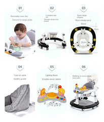 Baby Walker with Music Handle | Foldable Musical Walker