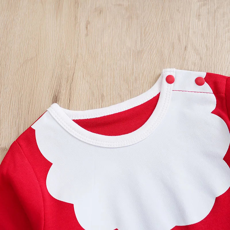 Red Santa Print Bodysuit