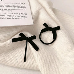 Velvet Bow Elastic Hairpins