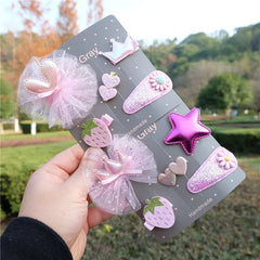 Baby Girls' Bowknot Hair Clips, 5-Piece Set