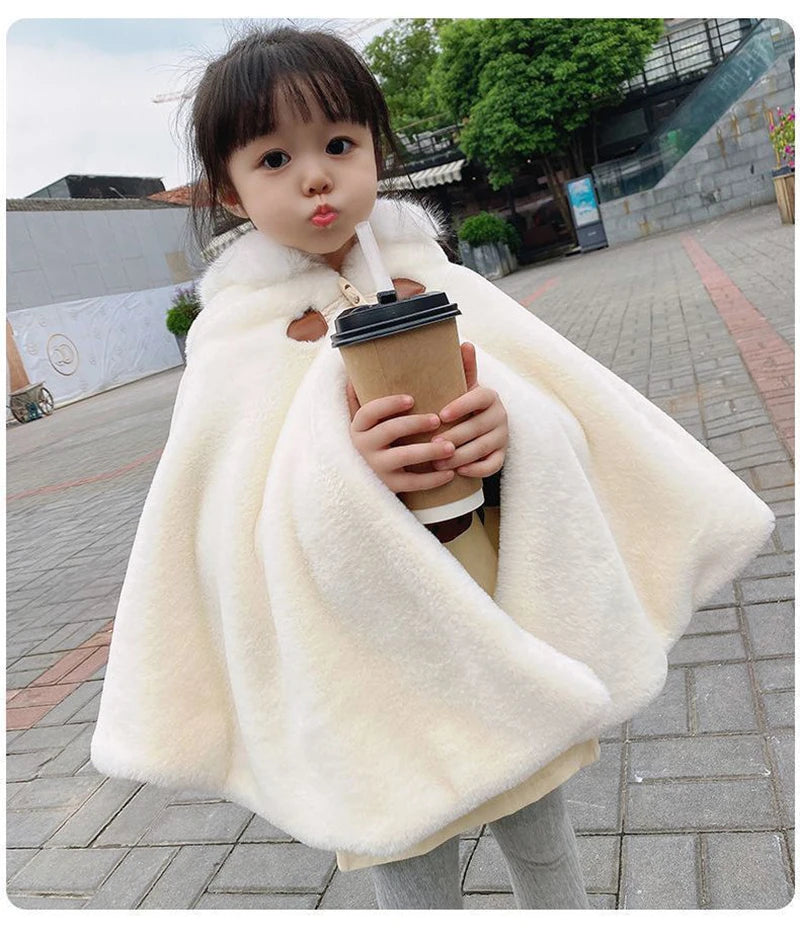 Princess Hooded Faux Fur Winter Cape