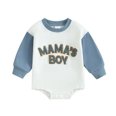 Baby Boys' Letter Sweatshirt Romper, Long-Sleeve Fall