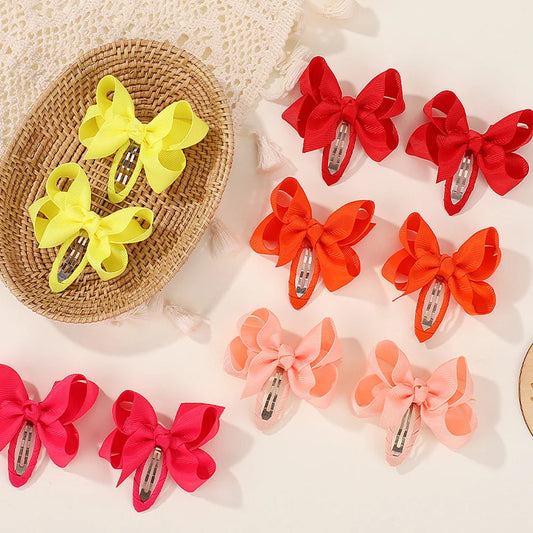 2Pcs Solid Bow Clips