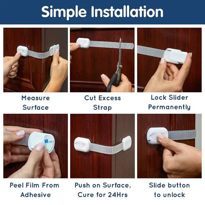 Child Safety Strap Locks with Adjustable Latches - PAMU8