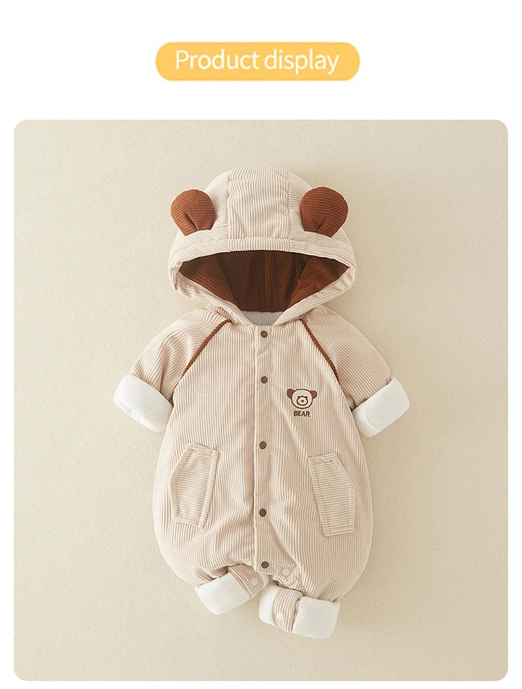 Cozy Winter Baby Romper Set